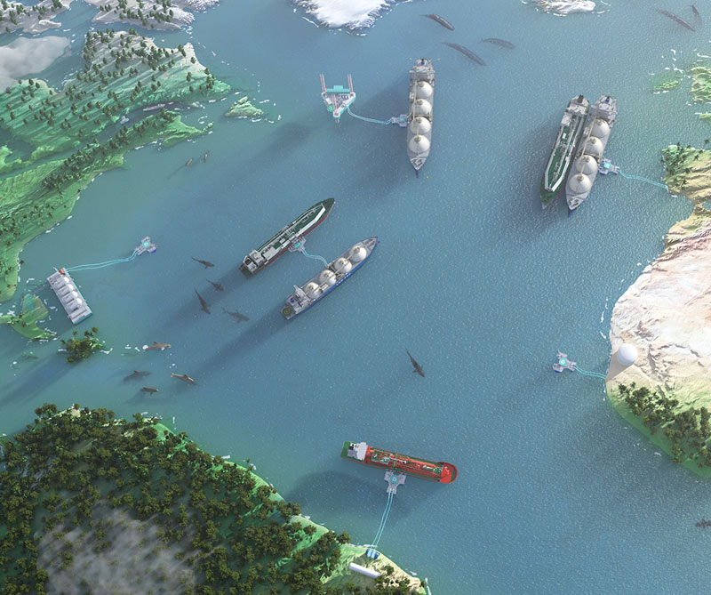 Jettyless LNG world map
